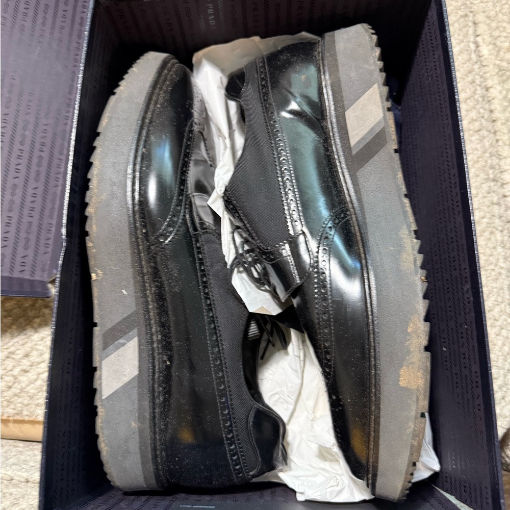 Men's Black Prada Platform Oxford